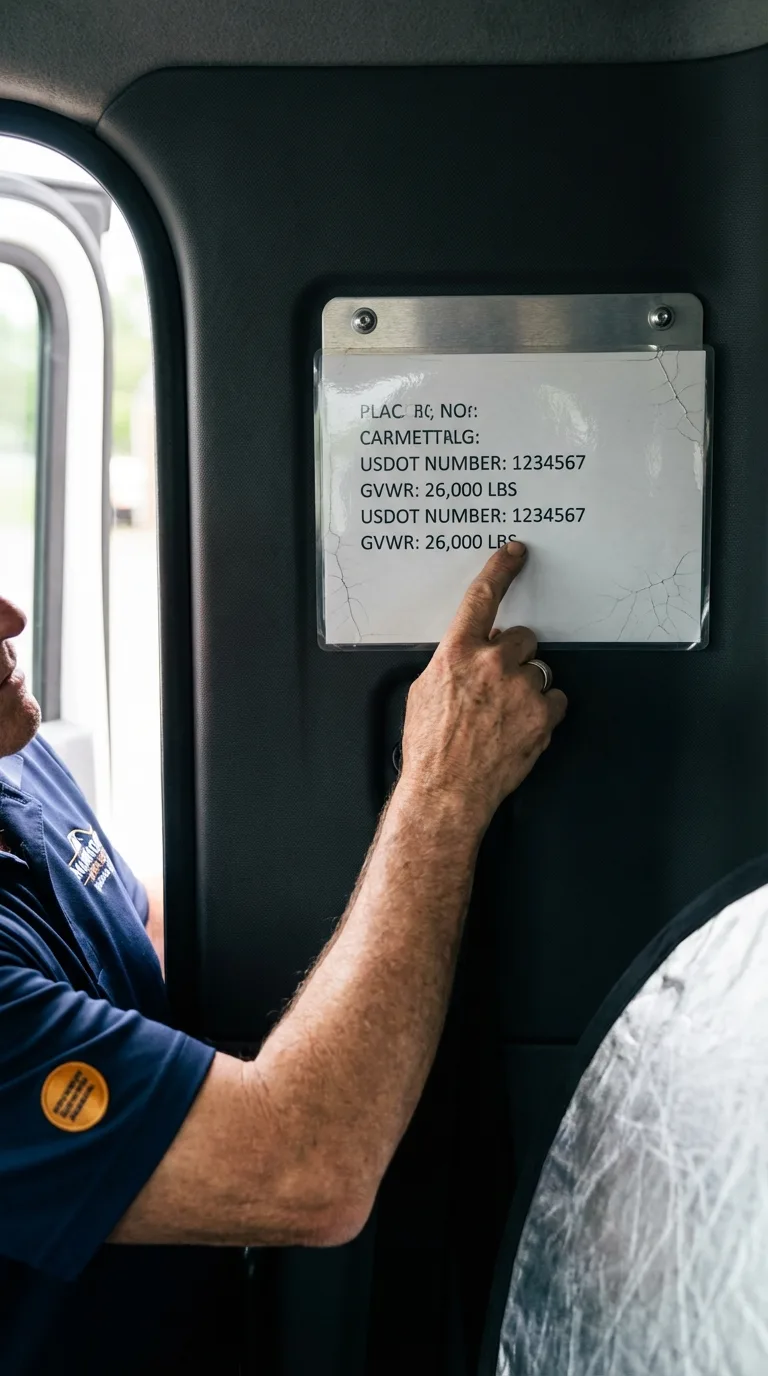 USDOT licensing placard verification in Hopedale